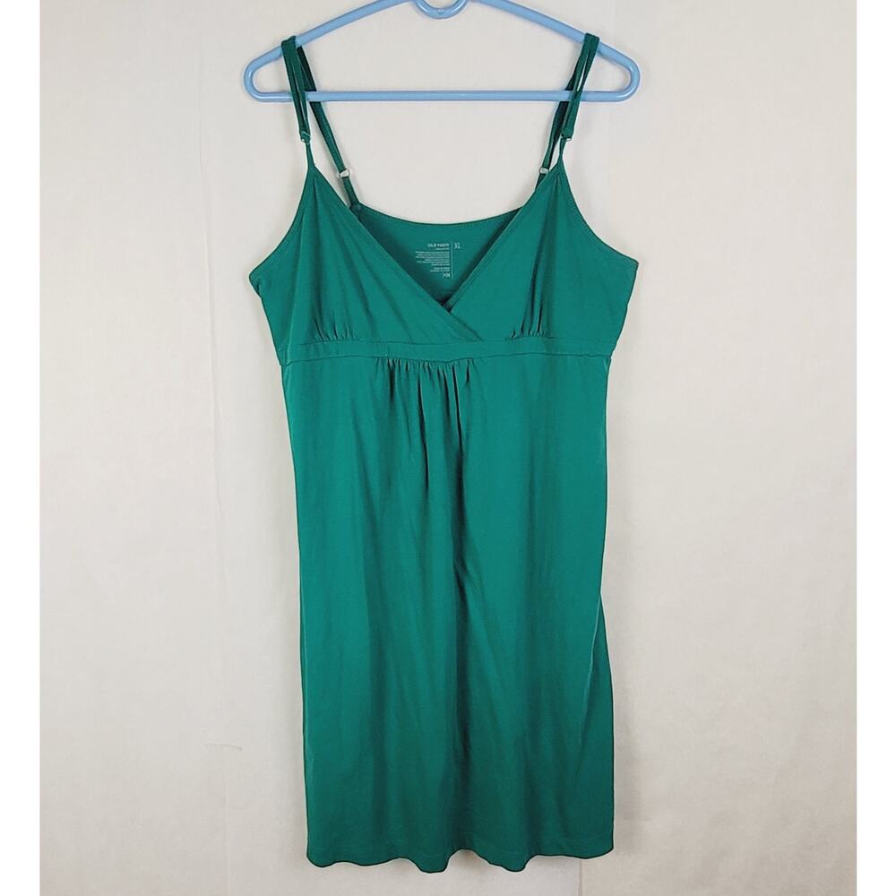Old Navy green cotton dress Size XL Clean girl Earthtone Soft Sustainable